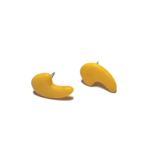 Mustard Yellow Mod Swish Stud Earrings | for punctuation lovers