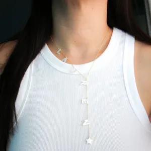 Nacre Name Lariat Necklace