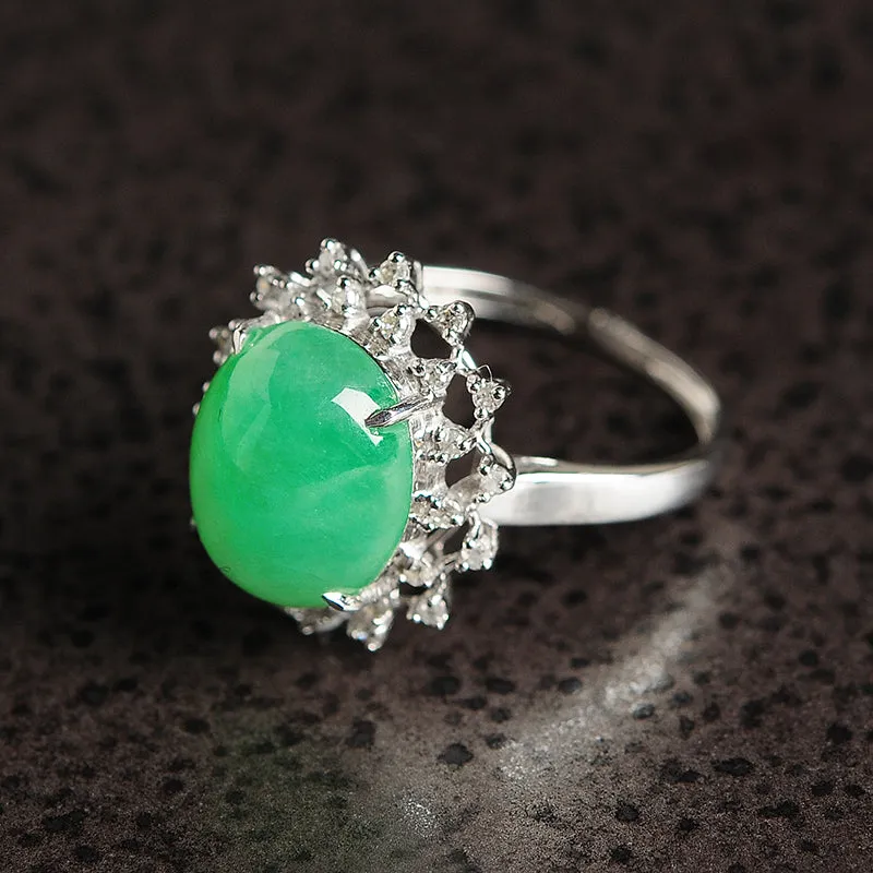 Natural Jade Ring Jadeite Gold Ring RG14