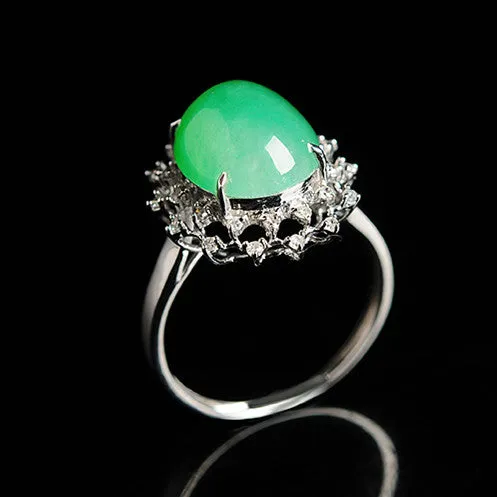 Natural Jade Ring Jadeite Gold Ring RG14