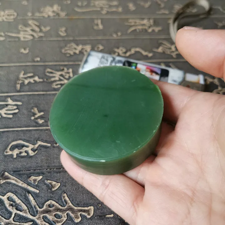 Natural Siberian Jade Rough Nephrite Raw (120g, 5.3X5.3X1.8cm)