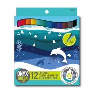 Onyx & Green Fineliner Set 12pk Assorted