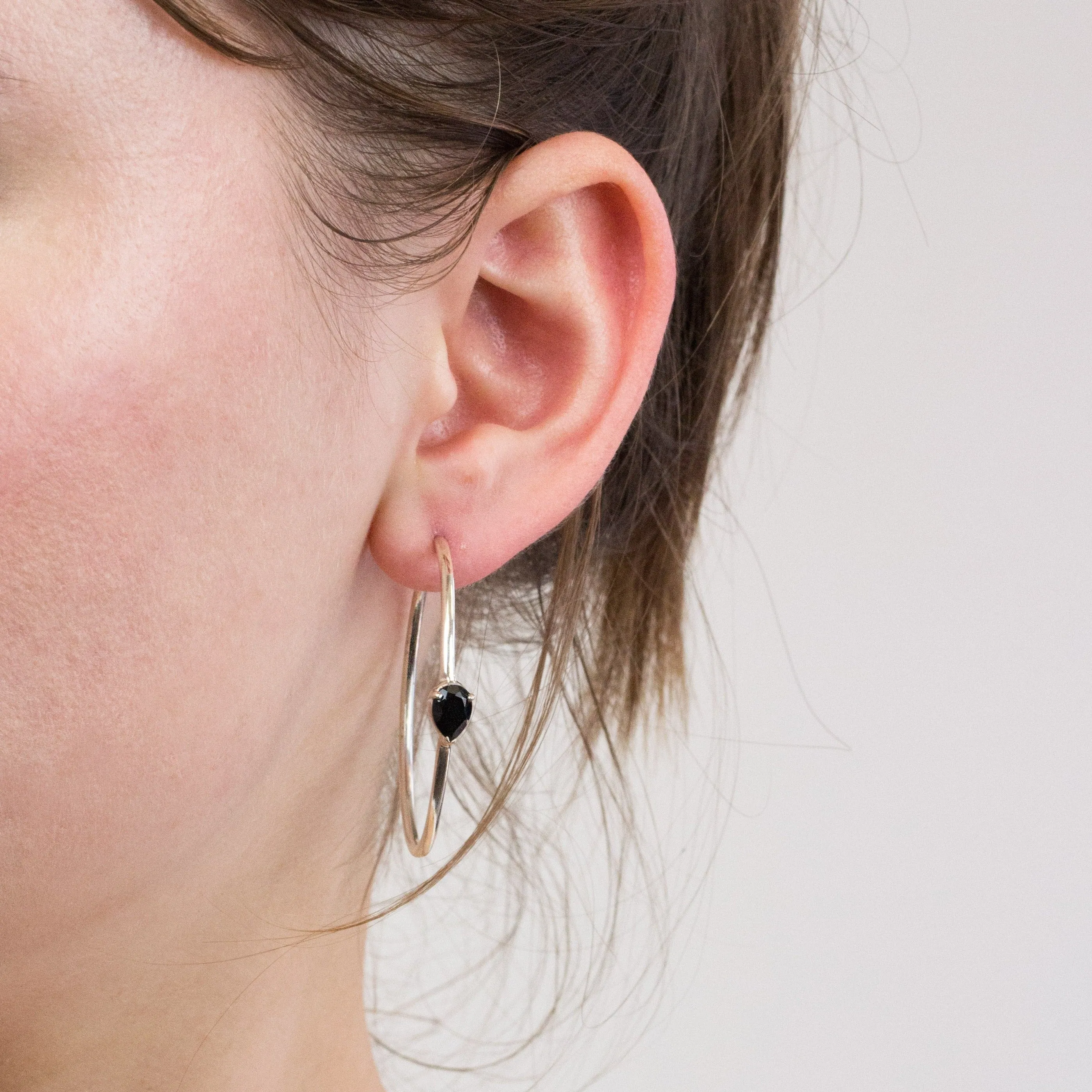 Onyx Hoop Earrings