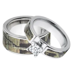 Outdoor Ring Set, Break Up Infinity Camouflage Wedding Ring Set