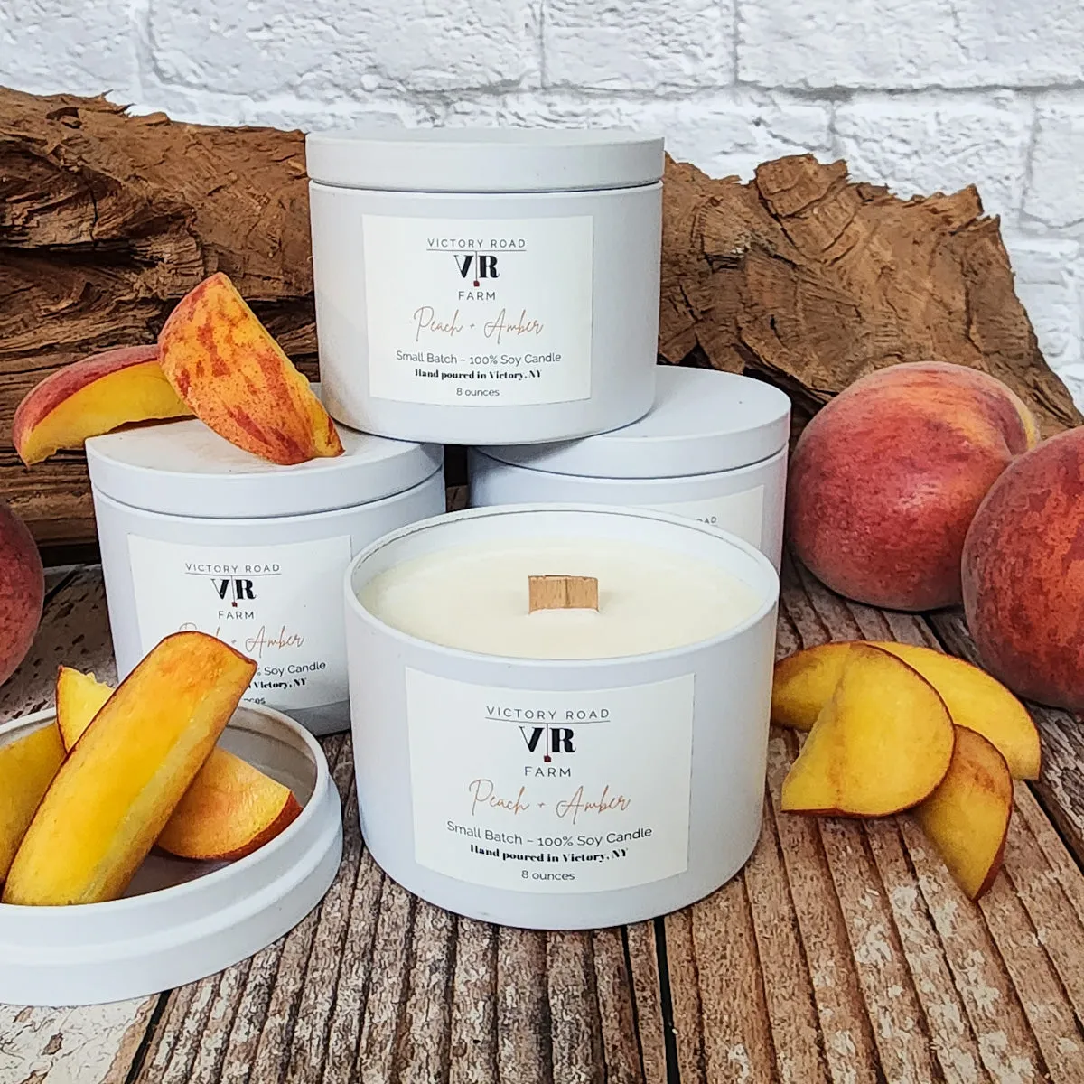 Peach   Amber Soy Wax Candle