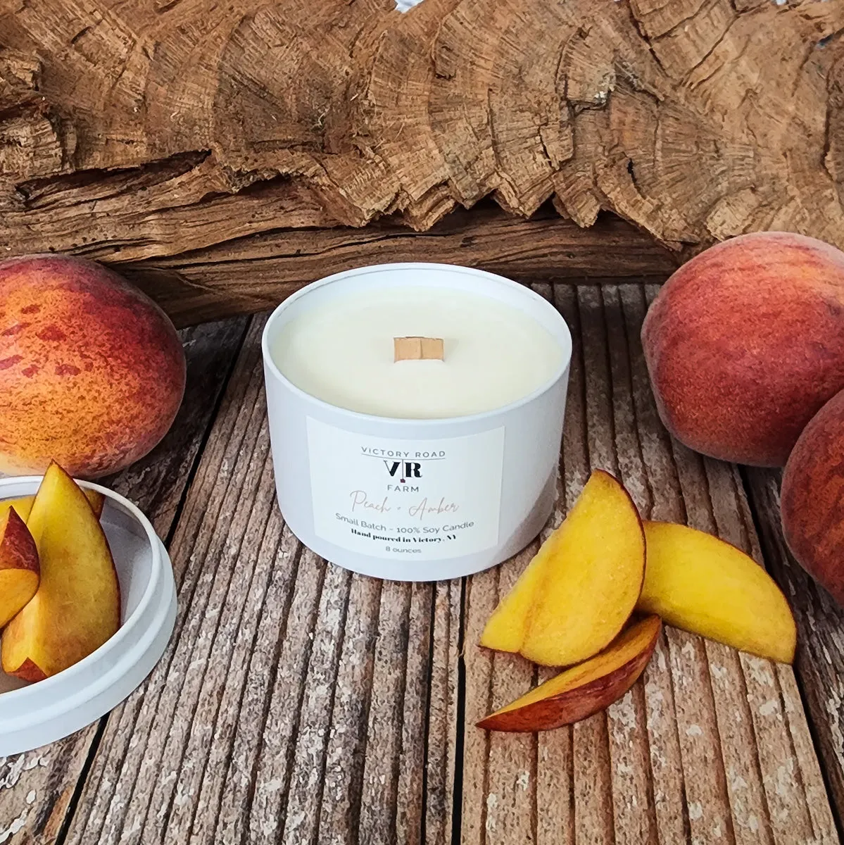 Peach   Amber Soy Wax Candle