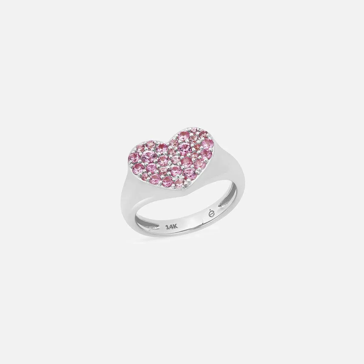 Pink Sapphire Smushed Heart Pinky Ring