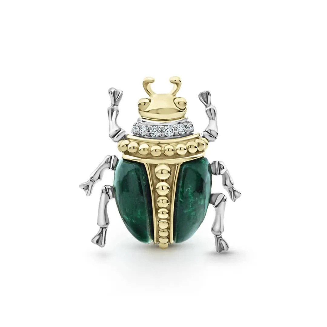 Rare Wonders Jade Diamond Beetle Pin