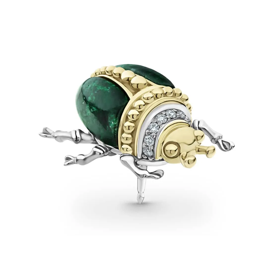 Rare Wonders Jade Diamond Beetle Pin