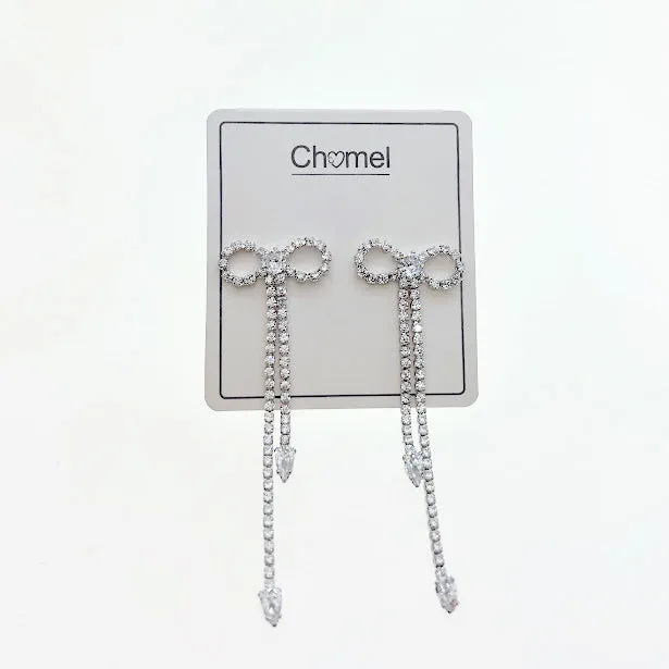 Ribbon Cubic Zirconia Earrings