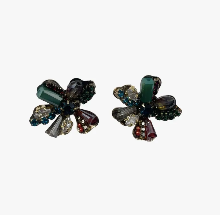 Rich Floral Bouquet Stud Earrings