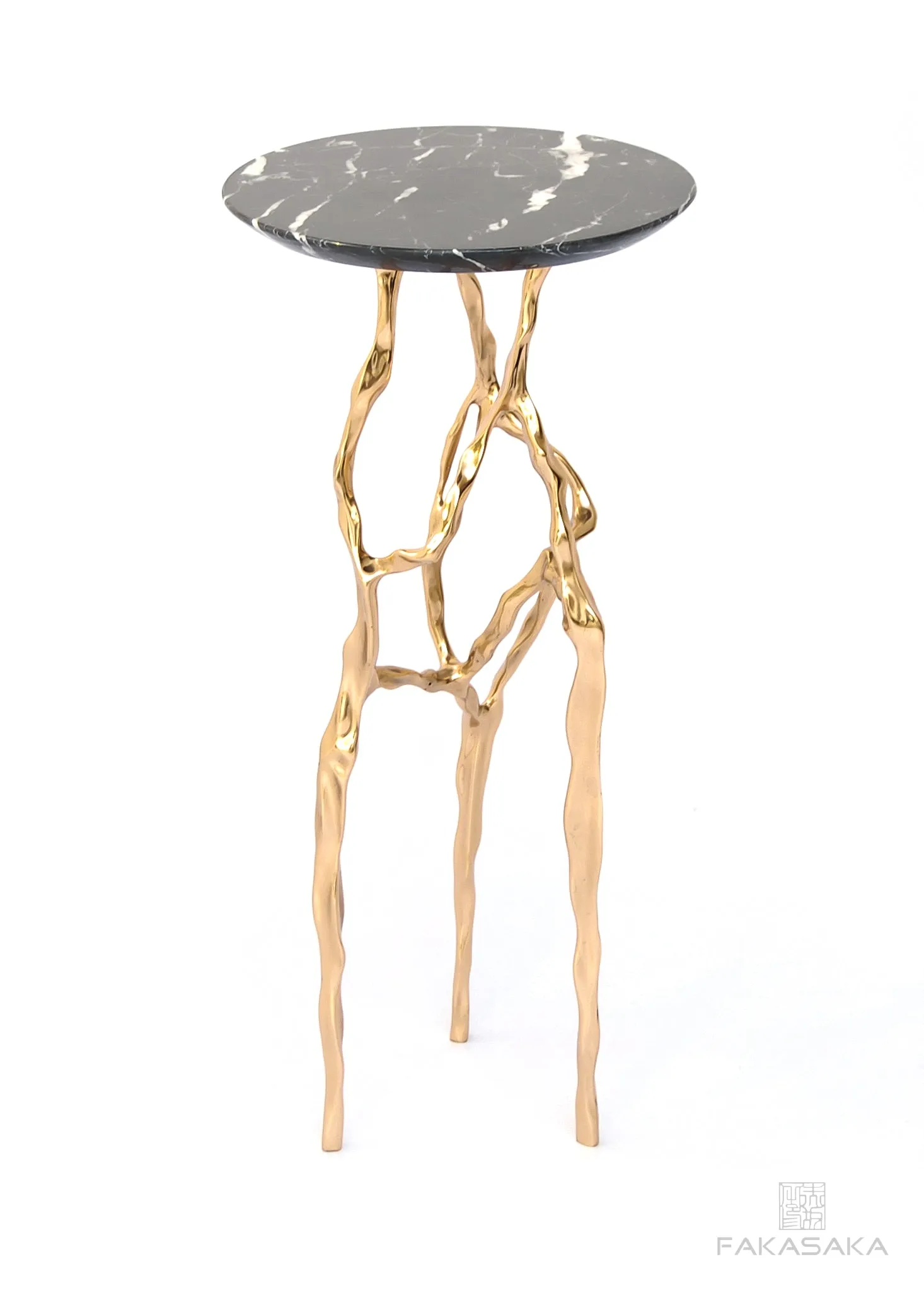 SID DRINK TABLE<br><br>NERO MARQUINA MARBLE<br>POLISHED BRONZE