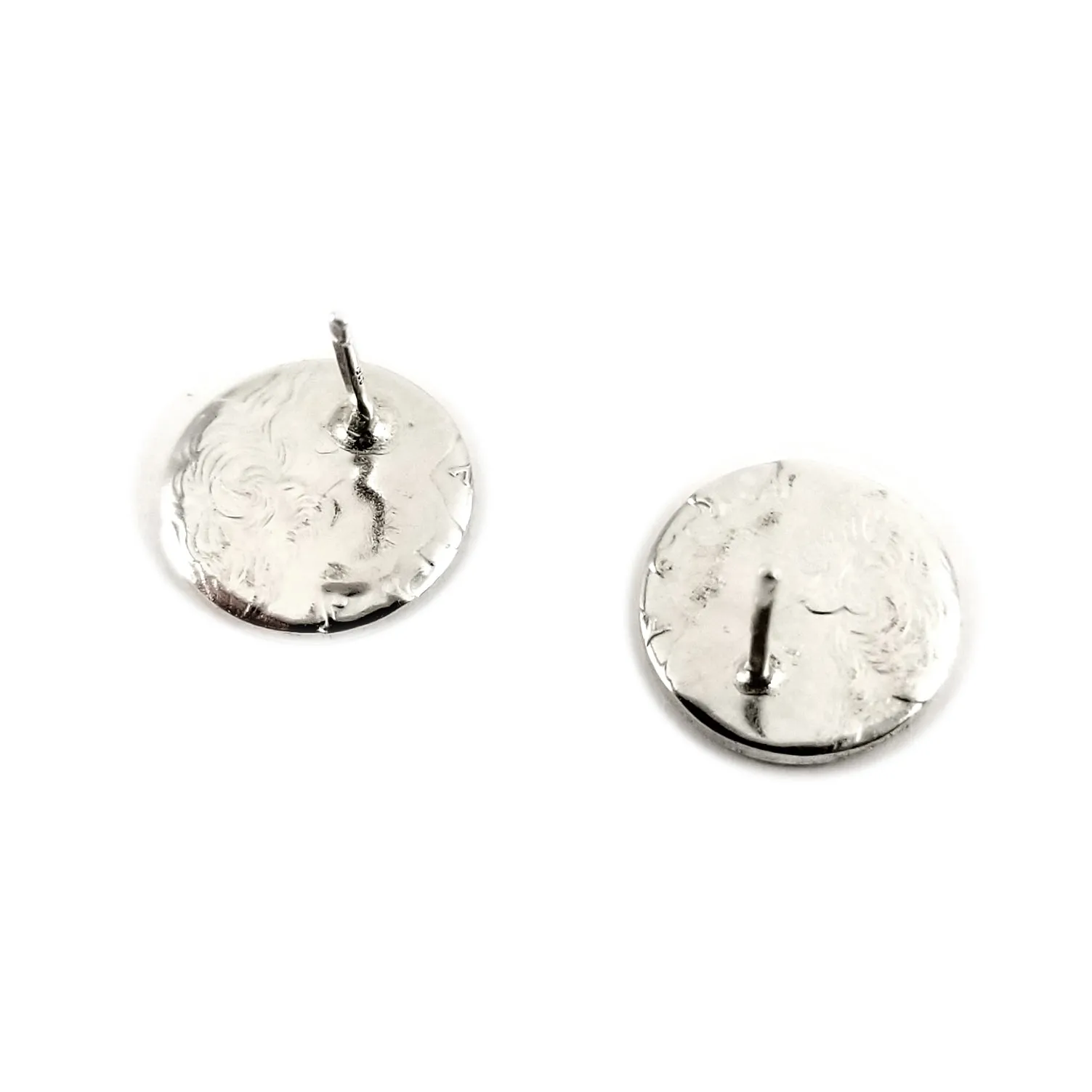 Silver Yellowstone National Park Quarter Punch Out Stud Earrings