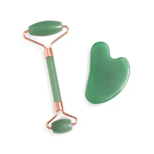 Special Natural Pink Crystal Pink Crystal Heart-Shaped Scraping Piece Wholesale Jade Roller Massager Set Box