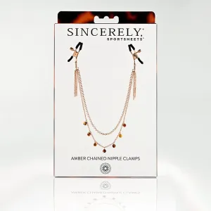 Sportsheets Sincerely Amber Chain & Nipple Clamps