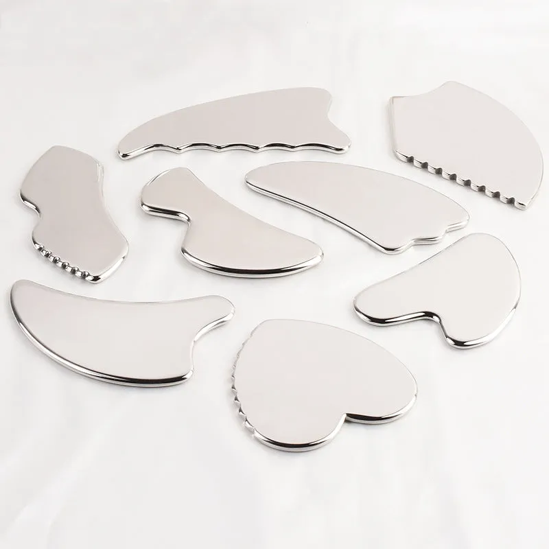 Stainless Steel Scrapping Plate Facial Beauty Scraper 304 Stainless Steel Fascia Knife Electric Eye Massager