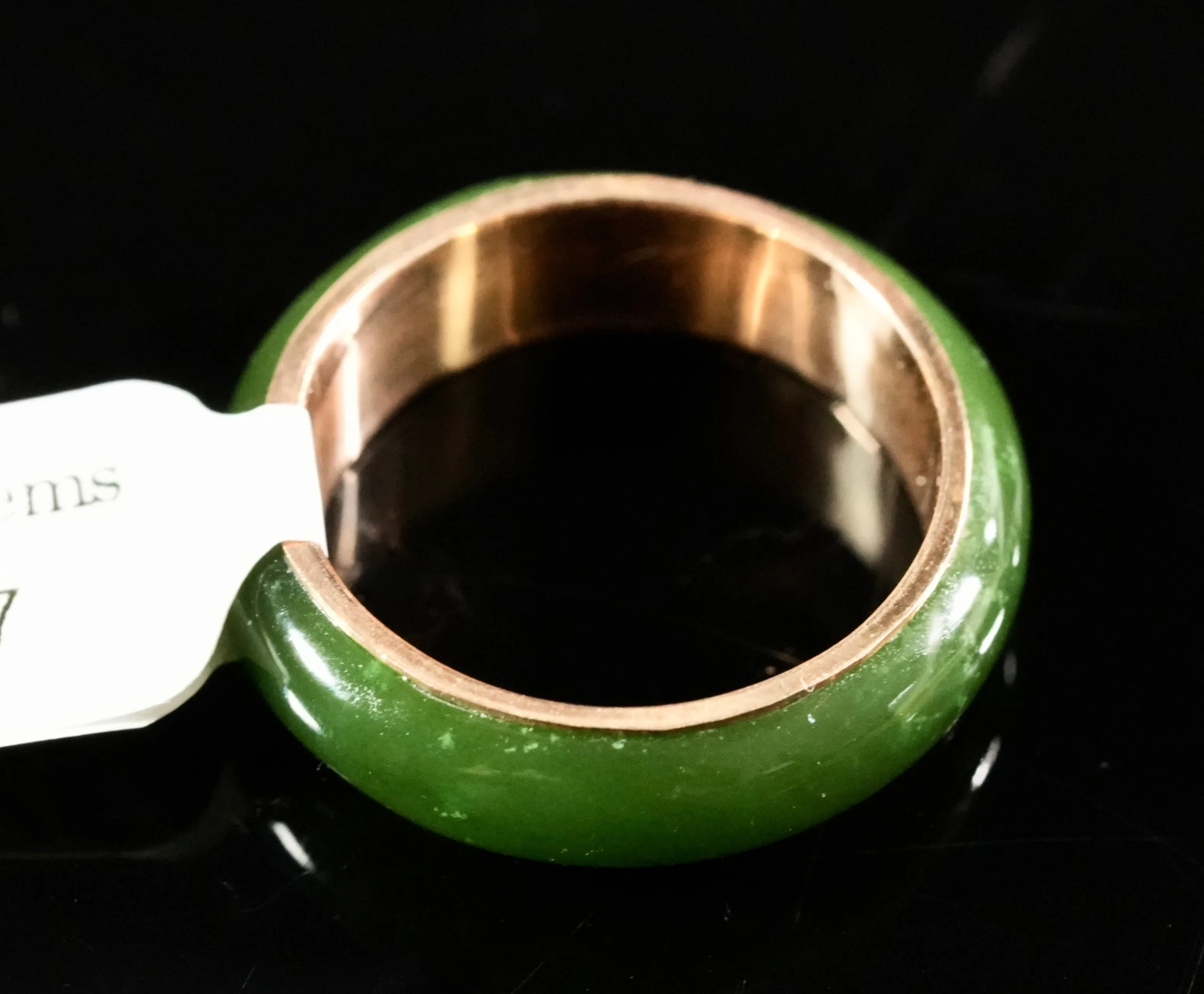 Sz7.5 14k Polar Jade Ring #2502-31