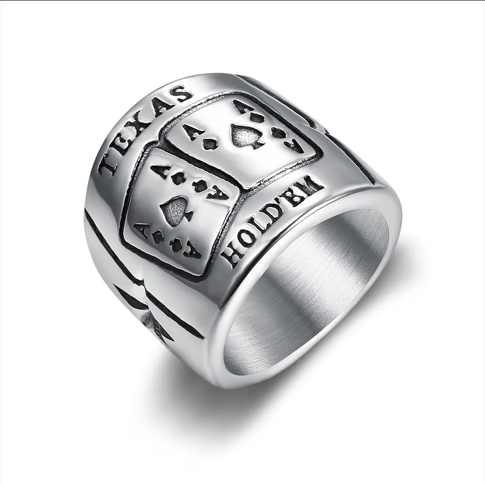 TEXAS HOLD'EM GOTHIC BAND RING