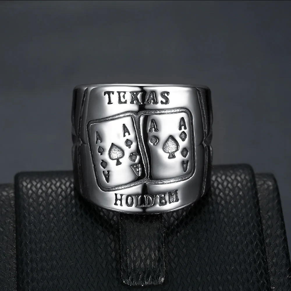 TEXAS HOLD'EM GOTHIC BAND RING