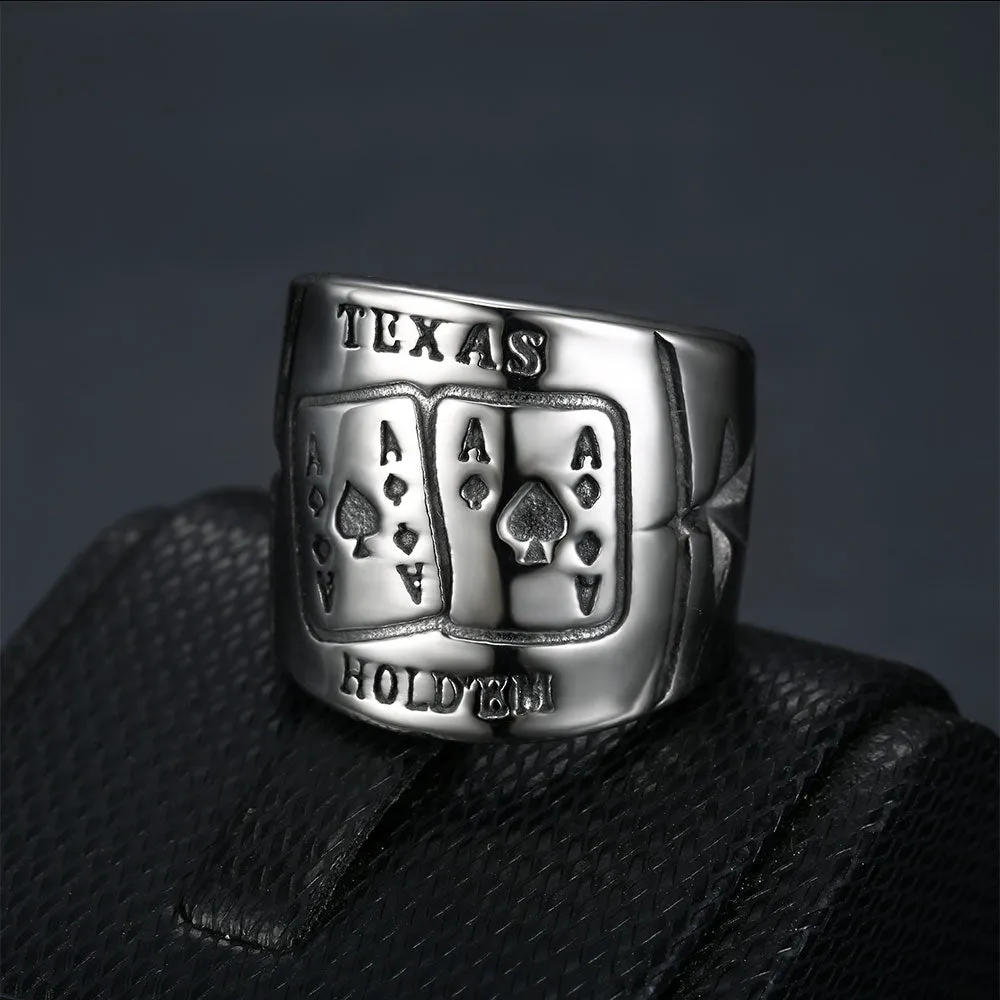 TEXAS HOLD'EM GOTHIC BAND RING