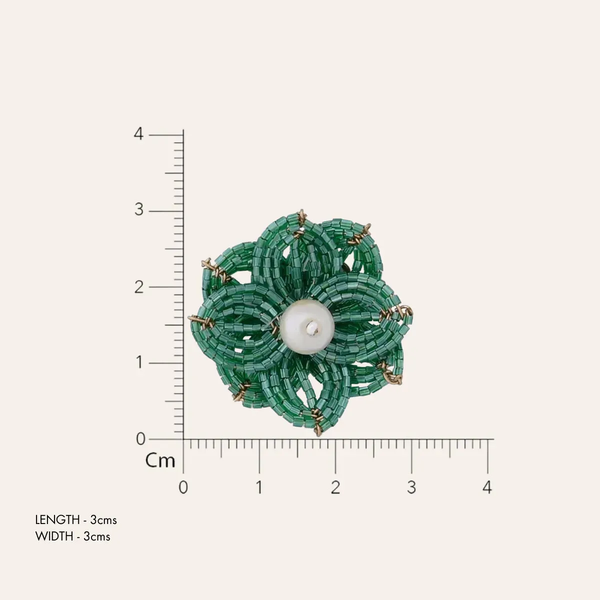 TFC Green Cutdana Sweet Bloom Stud Earrings