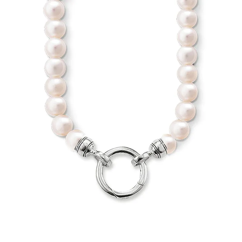 Timeless Fashion Freshwater Pearl Beads with Round Charm Necklaces