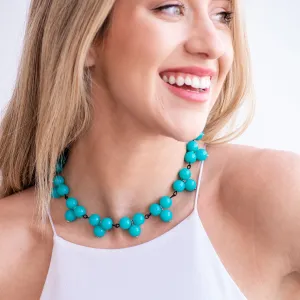 Turquoise Blue Green Tricot Necklace