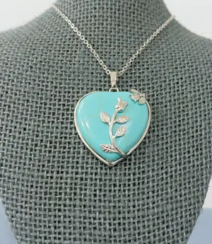 Turquoise Flower Pendant Necklace