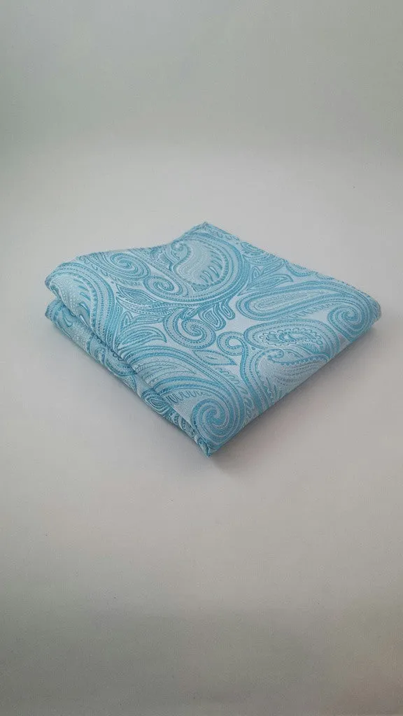 Turquoise Paisley Pocket Hanky