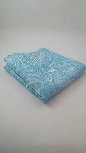 Turquoise Paisley Pocket Hanky