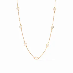 Valencia Delicate Station Necklace - Mother of Pearl