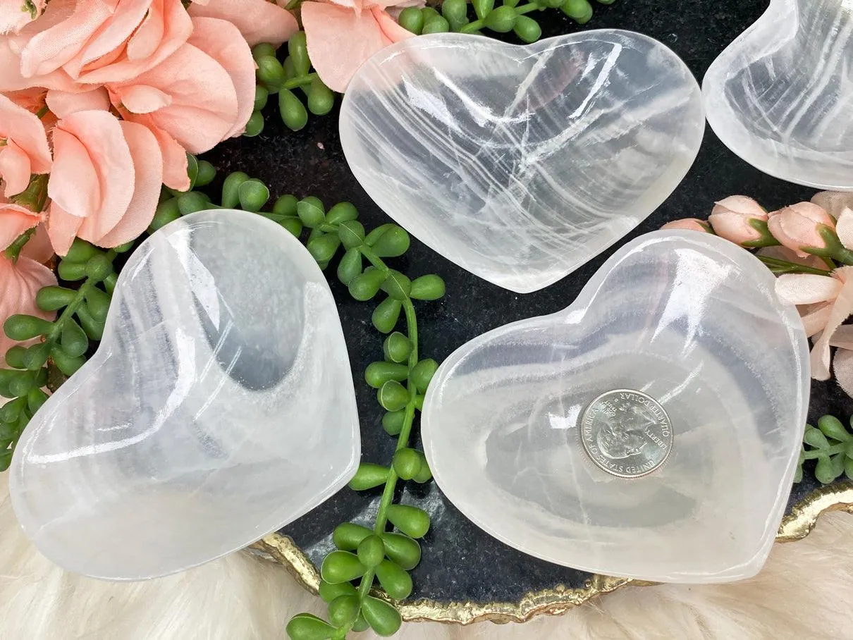 White Onyx Heart Bowls