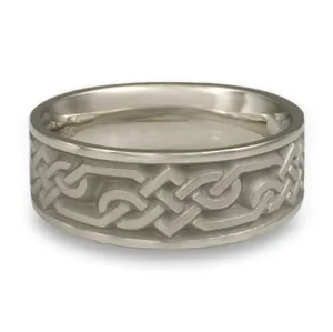 Wide Lattice Wedding Ring in Palladium