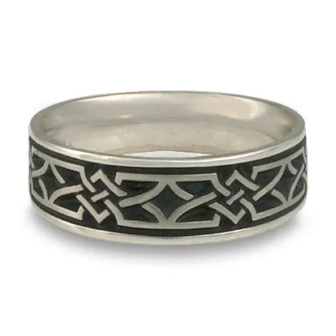 Wide Weaving Stars Wedding Ring in Palladium